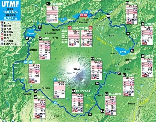 Fuji100mile2015Fuji100mileのコースマップ。