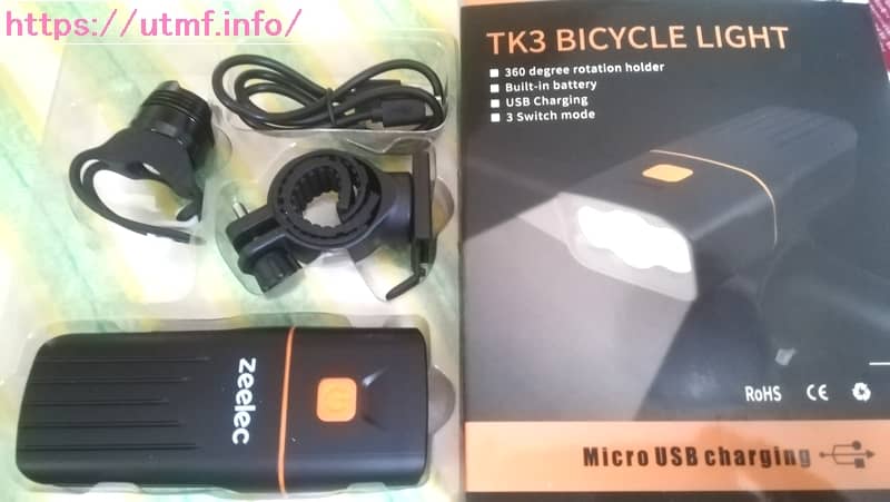 ロードバイクのヘッドライト。