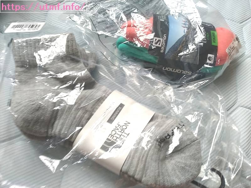 North Face and Salomon running socks