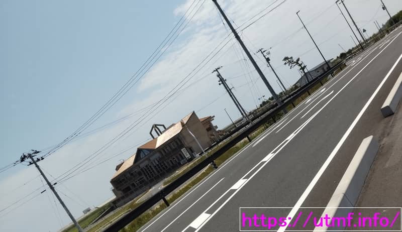 Road bike and sea view of Minamisoma city