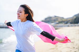 Woman running a full marathon