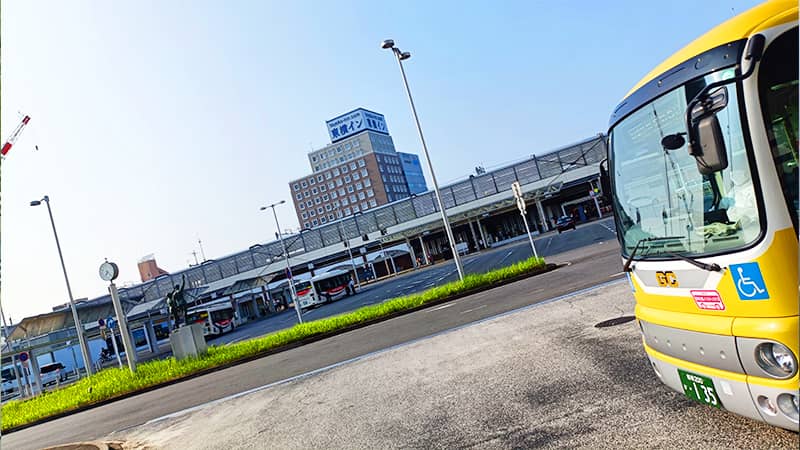 前橋駅から赤城広場へのバス停