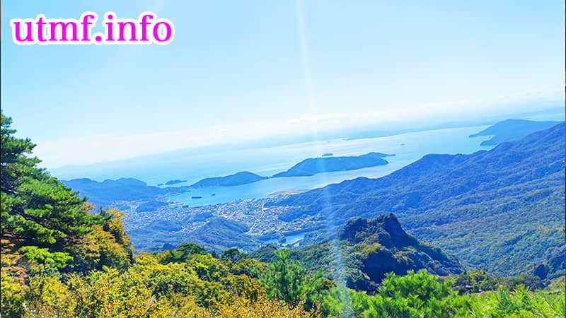 星ヶ城山頂から海が見える景色を見る。