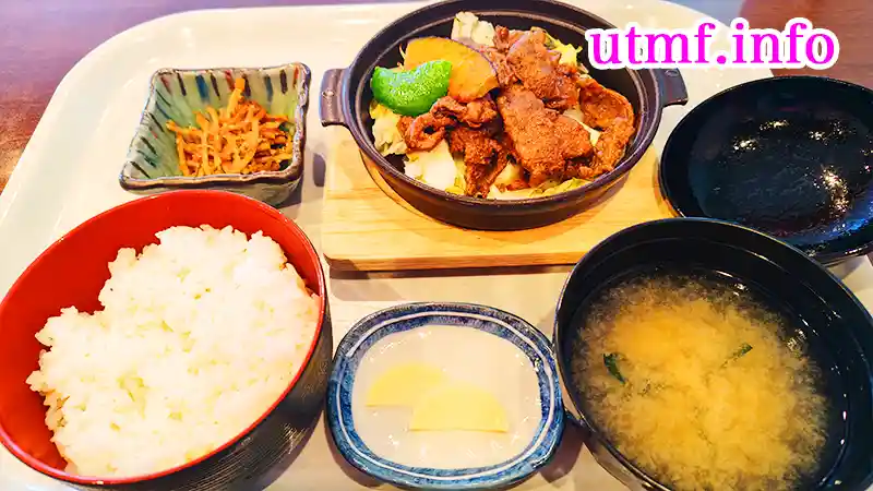 らべんだあ、北のごちそうジンギスカン風焼き定食ごはん大盛り(鹿肉)